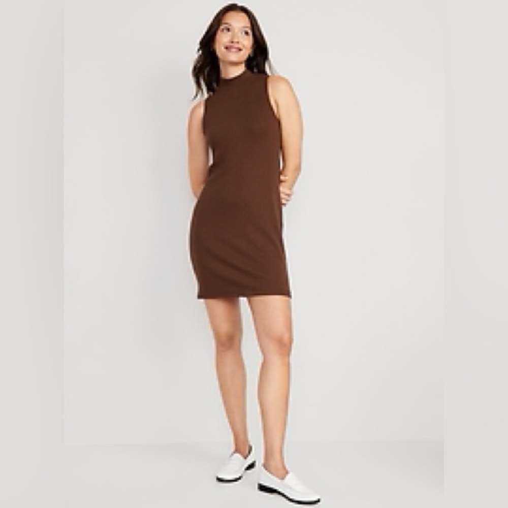 Old Navy Sleeveless Mock-Neck Rib-Knit Mini Shift Dress size S